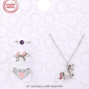 🔴 3/$12 Wonder Nation Unicorn Jewelry Set - Silver and Pink Accents! NEW!